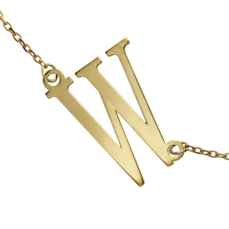 Gargantilla con inicial girada en oro amarillo de 18K Letra W
