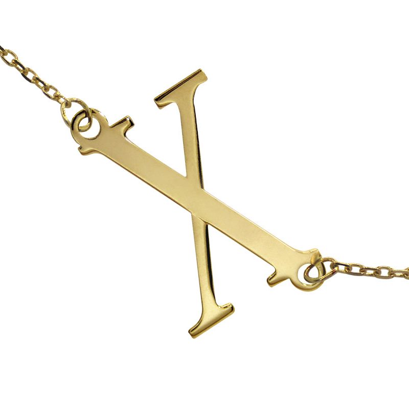 Gargantilla con inicial girada en oro amarillo de 18K Letra X