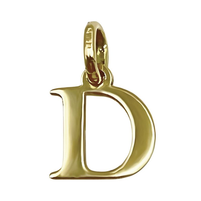 Colgante con inicial en oro amarillo de 18K Letra D