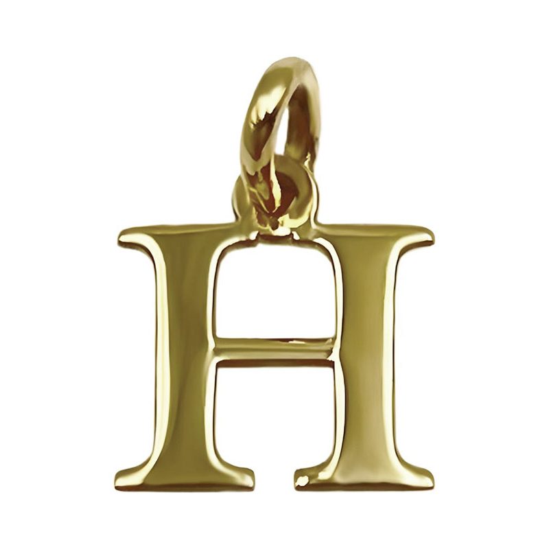 Colgante con inicial en oro amarillo de 18K Letra H