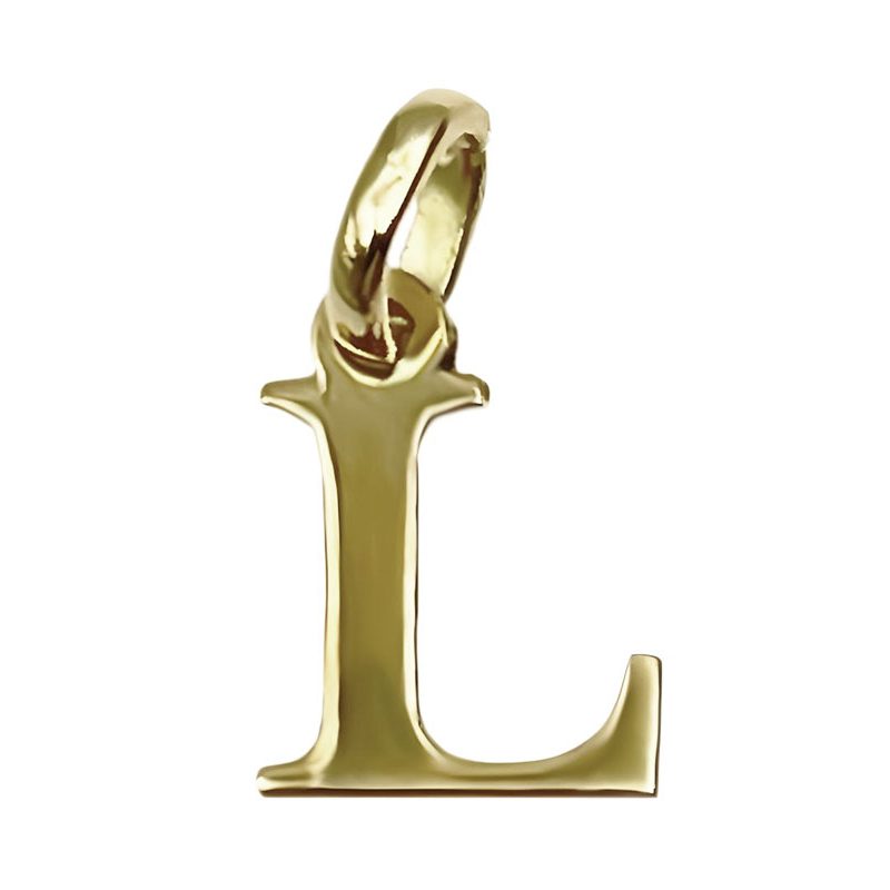 Colgante Name Basic con inicial en oro amarillo de 18K sin piedras. Letra L