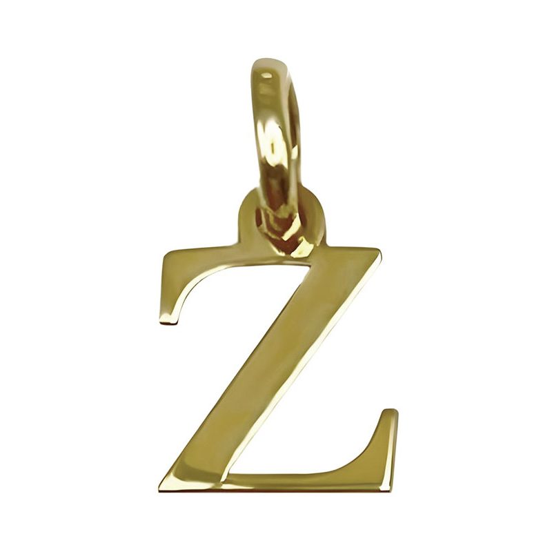 Colgante Name Basic con inicial en oro amarillo de 18K sin piedras. Letra Z