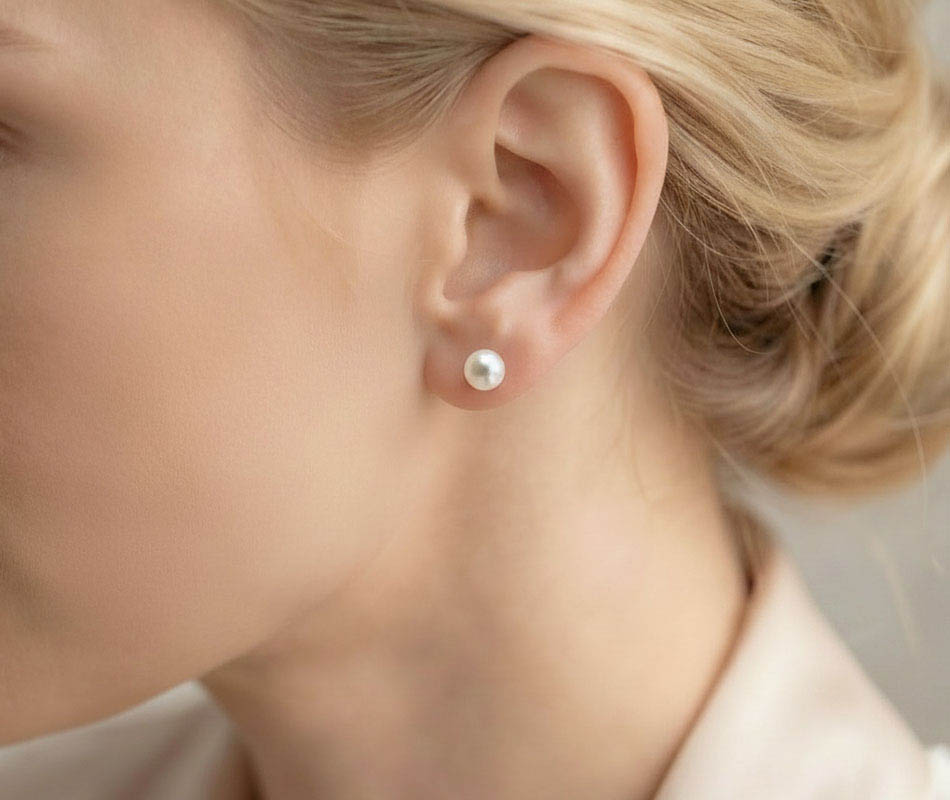 Pendientes de oro amarillo de 18K con perla cultivada - Imagen 4