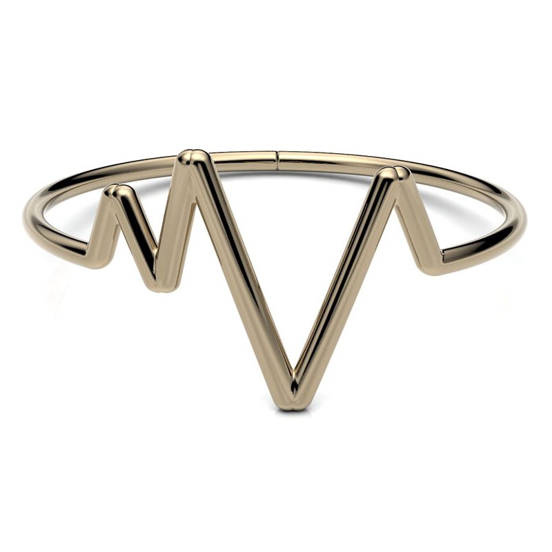 Anillo Línea de la Vida modelo Frecuencia en oro amarillo de 18K