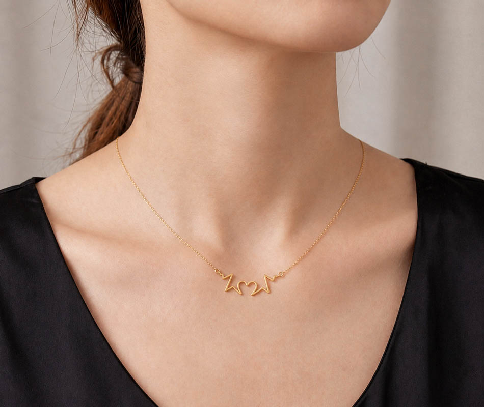 Gargantilla Línea de la Vida en oro amarillo de 18K - Imagen 3