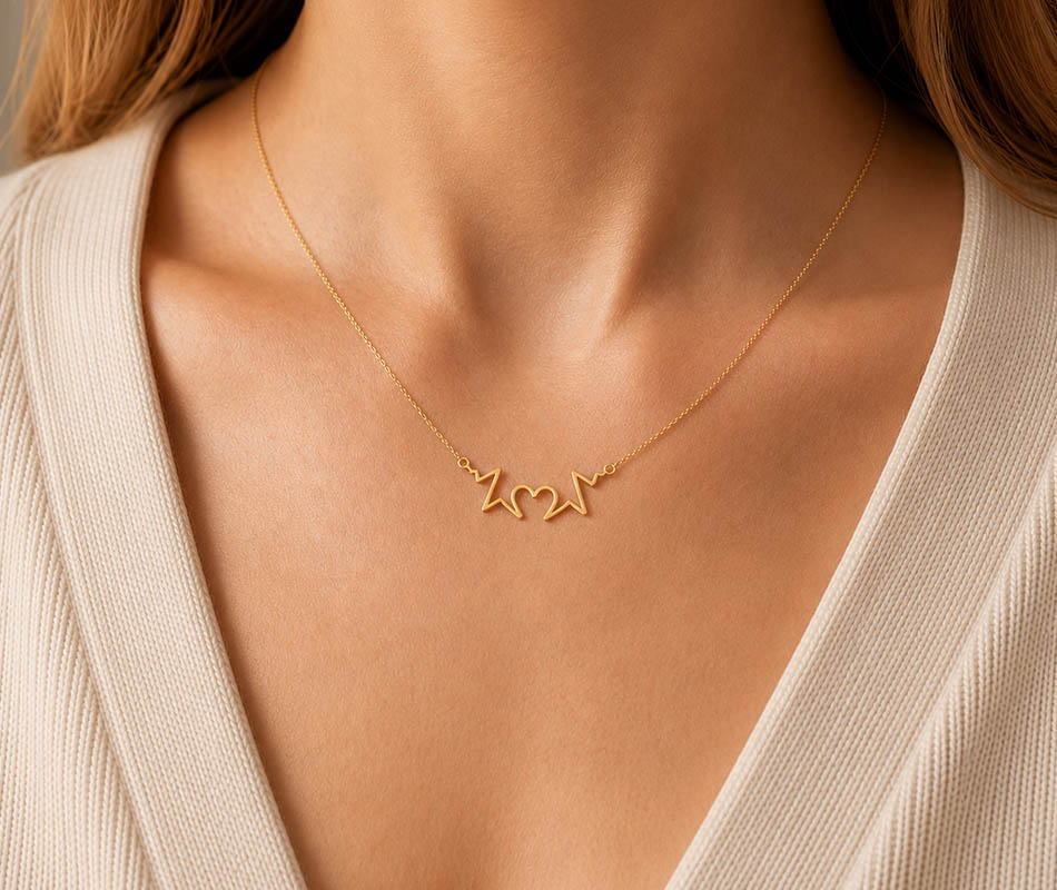 Gargantilla Línea de la Vida en oro amarillo de 18K - Imagen 2