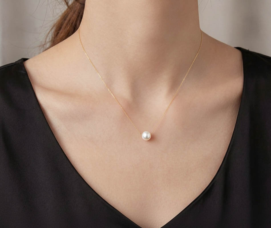 Collar en oro amarillo de 18K con perla cultivada china - Imagen 4