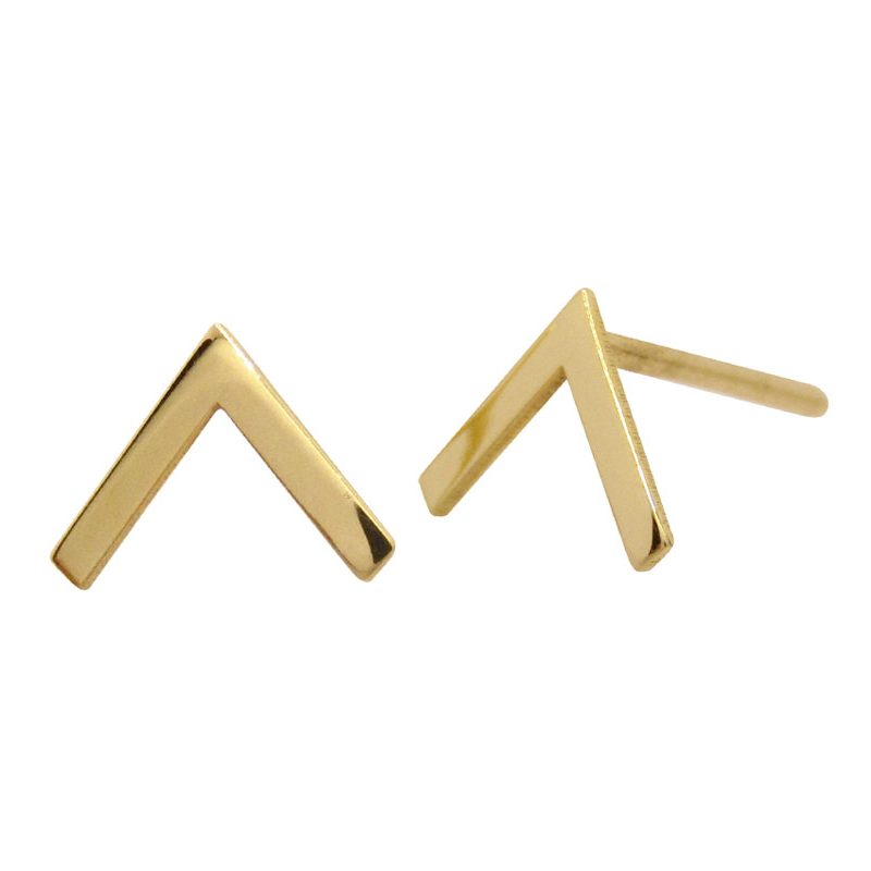 Pendientes minimalistas en oro amarillo de 18K modelo Victoria