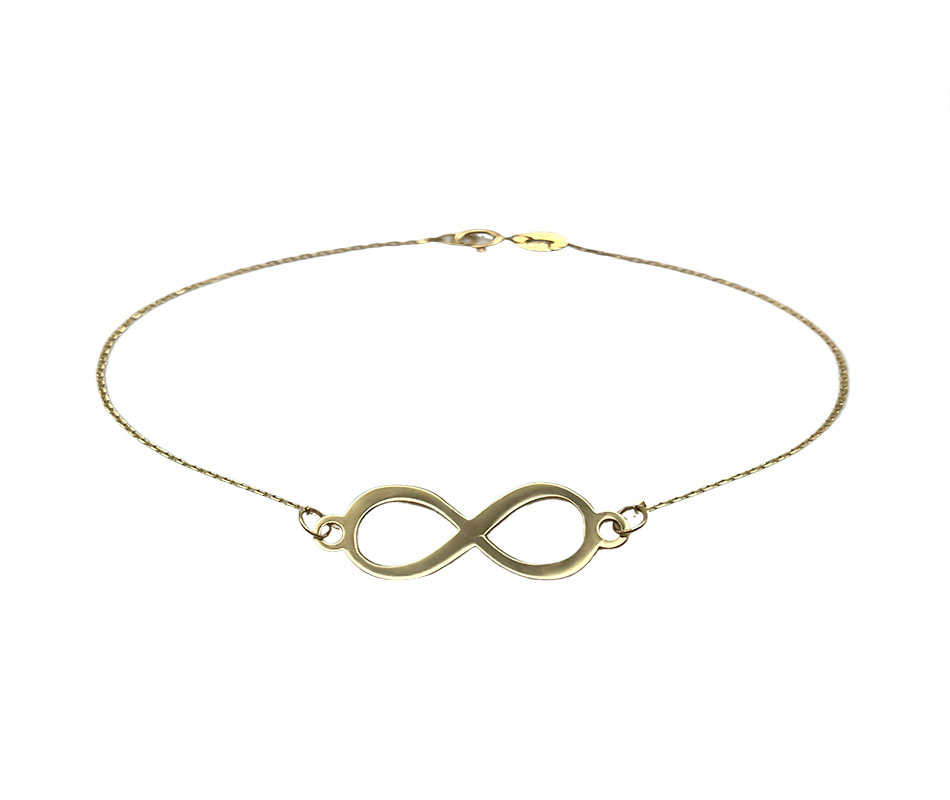 Pulsera en oro amarillo de 18K modelo infinito en silueta