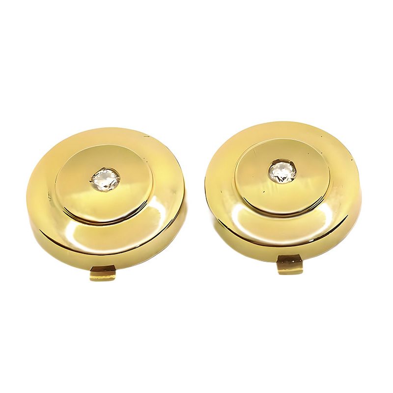 Cubre botón en oro amarillo de 18K con circonitas