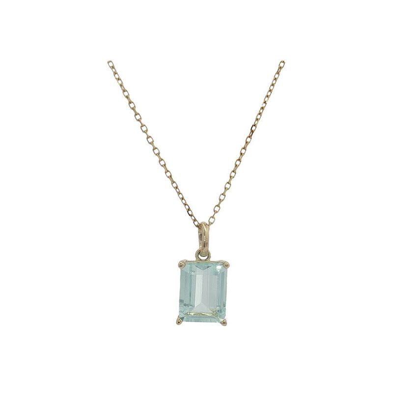 Gargantilla modelo Celeste en oro amarillo de 18k con Aguamarina