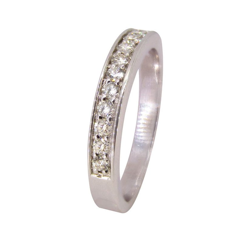 Media Alianza en oro blanco de 18k con 12 diamantes